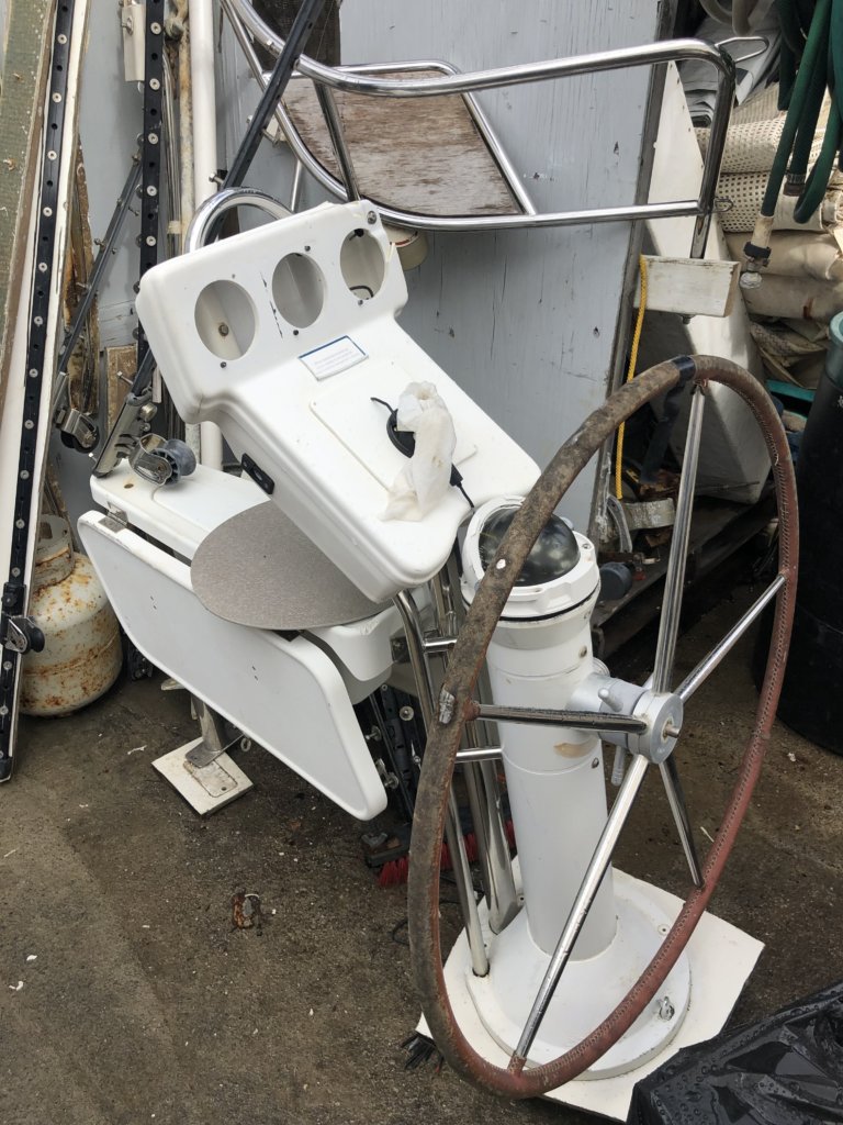 Helm Station from a Sailing Monohull Harbor Shoppers