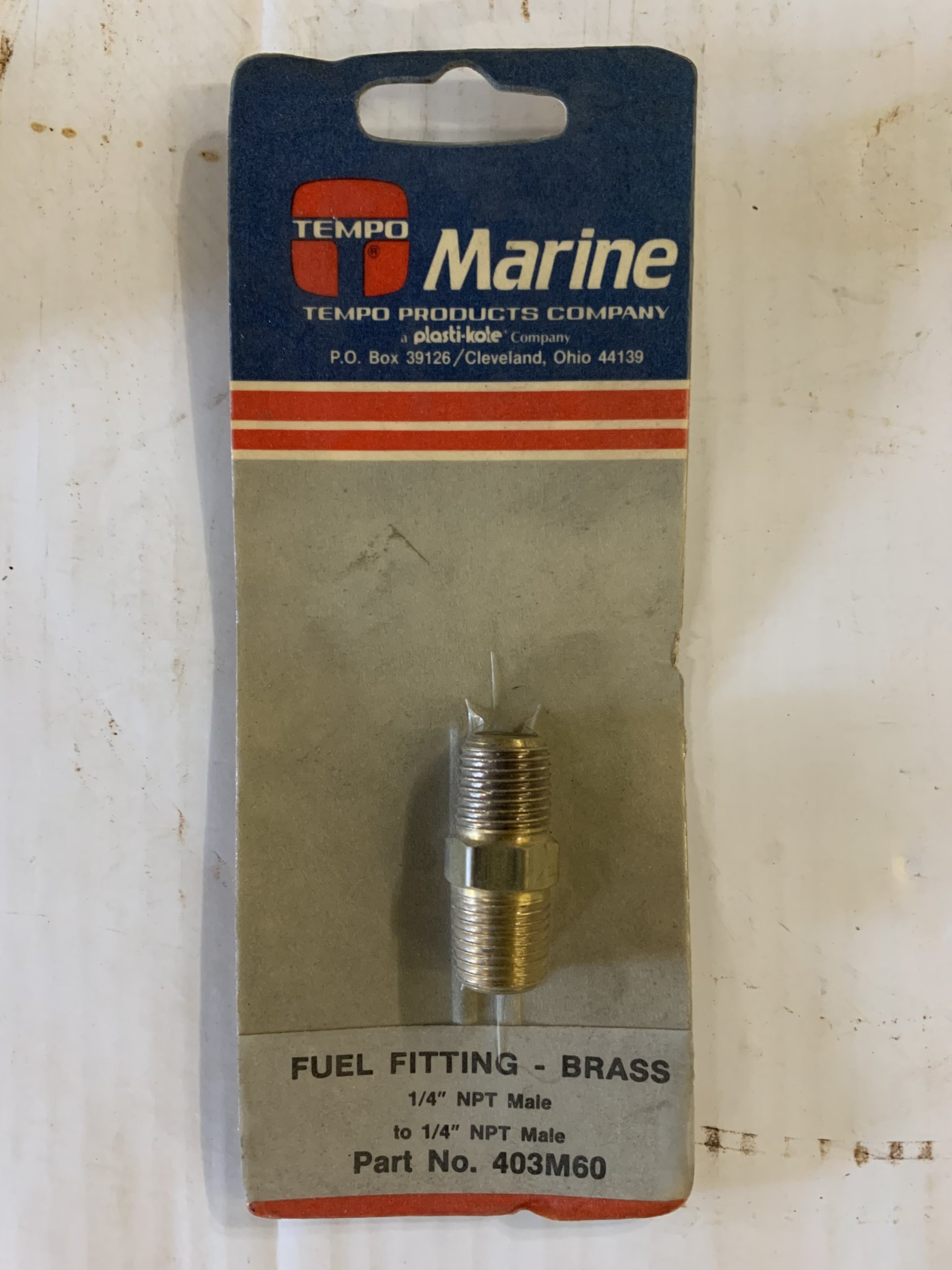 Buy TEMPO Marine Brass Fuel Fitting 1/4'' NOPT Male to 1/4'' NPT Male
