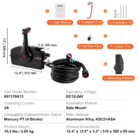 Boat Throttle Control Side Mounted Outboard Remote Box