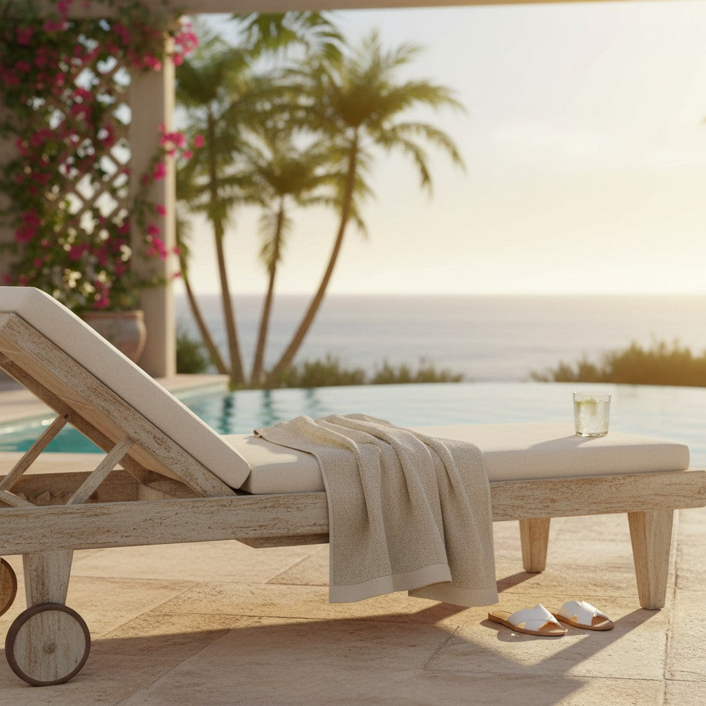 Taupe Color Bleach Safe Luxury Beach Towel