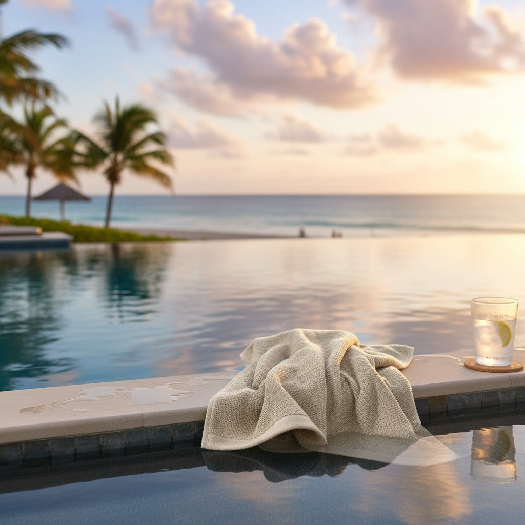 Taupe Color Bleach Safe Luxury Beach Towel