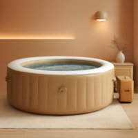 6 Person Inflatable Hot Tub With 140 Bubble Jets Spa