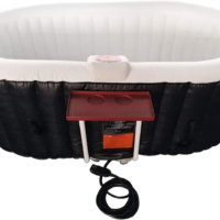 Black And White Inflatable Hot Tub 145 Gallon Jetted