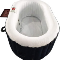 Black And White Inflatable Hot Tub 145 Gallon Jetted