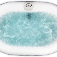 Black And White Inflatable Hot Tub 145 Gallon Jetted