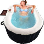Black And White Inflatable Hot Tub 145 Gallon Jetted