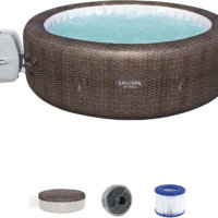 7 Person Round Inflatable Hot Tub With 180 Jets Spa