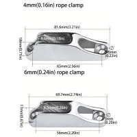 Marine Grade 316 Stainless Steel Rope Cam Cleat Mirror Polish Durable Clam Cleat Heavy Duty Boat Mooring Cleat Yacht