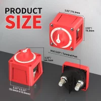 DaierTek Boat Battery Disconnect Switch Waterproof 12V 48V Battery Shut Off Switch ON/Off 300A Heavy Duty Kill Switch for Marine