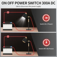 DaierTek Boat Battery Disconnect Switch Waterproof 12V 48V Battery Shut Off Switch ON/Off 300A Heavy Duty Kill Switch for Marine
