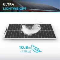 Renogy Solar Panel 50W/100W//150W/175W/200W 12V Lightweight Monocrystalline Semi-Flexible Off-Grid Charger for Marine RV Cabin