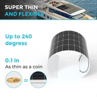 Renogy Solar Panel 50W/100W//150W/175W/200W 12V Lightweight Monocrystalline Semi-Flexible Off-Grid Charger for Marine RV Cabin