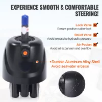 SucceBuy 150HP Hydraulic Outboard Steering Kit Boat Marine System, 20Ft Hose & Built-in Two-Way Lock Cylinder, Boat Accessories