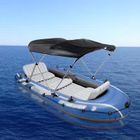 Inflatable Marine Awning Shelter 2 Persons Multi-Person Rubber Boat Inflatable Boat Kayak Awning Sun Protection Awning Black