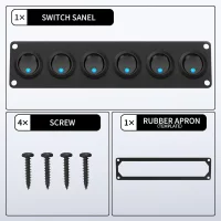 DaierTek 6 Gang Rocker Switch Panel 12V Round Toggle Switch Panel 3 Pin Light 12 Volt DC 20A SPST On-Off Switch for Marine Boat DaierTek 6 Gang Rocker Switch Panel 12V Round Toggle Switch Panel 3 Pin Light 12 Volt DC 20A SPST On-Off Switch for Marine Boat