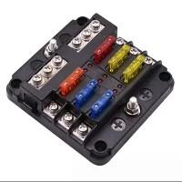 12V Fuse Block 6 Way with LED Indicator Light 12 Volt Fuse Box ATO/ATC Marine Fuse Panel Waterproof 24V for Automotive Boat Car