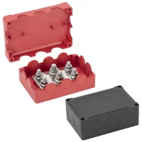 500A Bus Bar Waterproof Power Distribution Block with 2*5/16" 2*3/8" Studs 48V DC Automotive Marine Battery Terminal Block