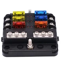 12V Fuse Block 6 Way with LED Indicator Light 12 Volt Fuse Box ATO/ATC Marine Fuse Panel Waterproof 24V for Automotive Boat Car