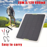 20W Solar Panel 12V Trickle Charge Battery Charger for Marine, RV, and Car Maintainer