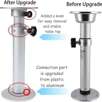 HWHONGRV Adjustable Pedestal Marine Caravan Motorhome Table Pedestal Stand Base 17.7-27 Inch Height Range for RV Marine Boat