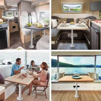 HWHONGRV Adjustable Pedestal Marine Caravan Motorhome Table Pedestal Stand Base 17.7-27 Inch Height Range for RV Marine Boat