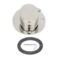 304 Stainless Steel Chain Deck Pipe with Rubber Gasket 6.32x4.47in Base 4.3x2.31in Hole Marine Yacht Accessories