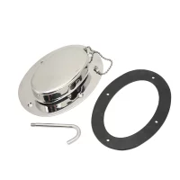 304 Stainless Steel Chain Deck Pipe with Rubber Gasket 6.32x4.47in Base 4.3x2.31in Hole Marine Yacht Accessories