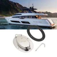 304 Stainless Steel Chain Deck Pipe with Rubber Gasket 6.32x4.47in Base 4.3x2.31in Hole Marine Yacht Accessories