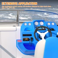 6 Gang Switch Panel 12V 20A Waterproof Round Rocker Switch Panel Blue LED Lighted 12 Volt Marine Toggle Switch Panel for Car