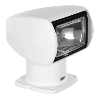 Marine Spotlight, 100W Halogen Boat Search Light, 2500 Lumen, 3200K, 360° Rotation, 72° Tilt, Remote Control for Easy Navigation