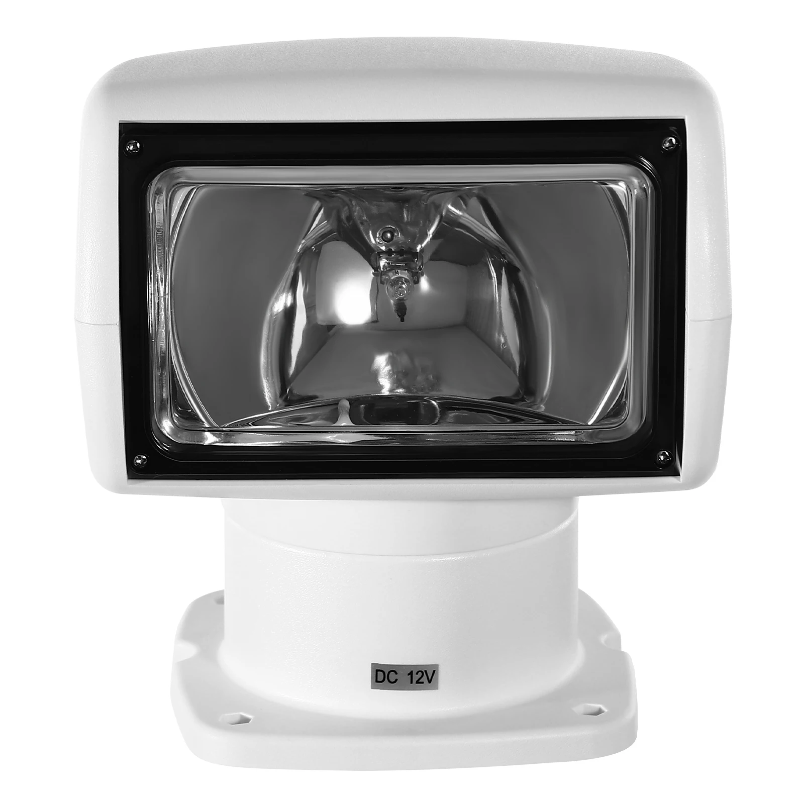 S6e81231ae6d14732a02276ae1f0670b4W.webp Marine Spotlight, 100W Halogen Boat Search Light, 2500 Lumen, 3200K, 360° Rotation, 72° Tilt, Remote Control for Easy Navigation