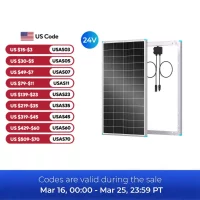 Renogy 16BB N-Type 200 Watt 24V Solar Panel, 24 Volt 200W Solar Panel 25% High-Efficiency, PV Module Power Charger for RV Marine