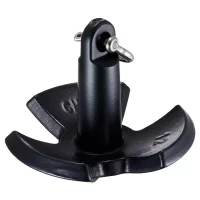 SucceBuy River Anchor 12 lbs Boat Anchor Cast Iron Black Vinyl-Coated with Shackle,  Mushroom Anchor Fit for Boats Up To 10 ft