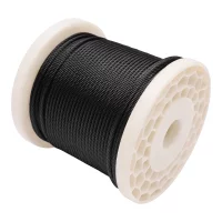 7 × 7 Portable Diy Strands Black 316 Stainless Steel Cable Rope 220ft For Railing System Industrial Marine, And Home Use