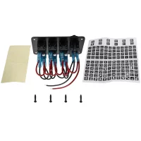 4-Gang Toggle Rocker Switch Panel w/ USB Red LED for Car Boat Marine RV Truck​