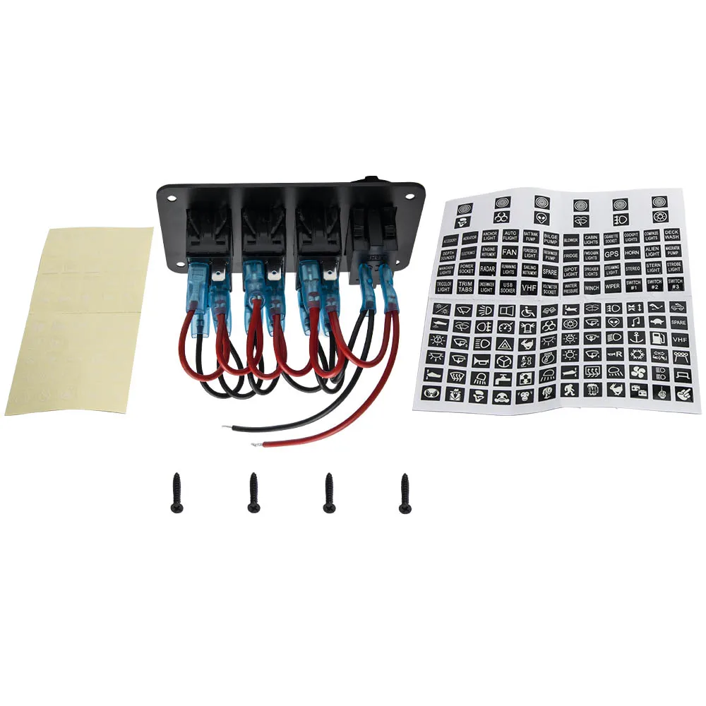 Sa55de4ea5f7e4eb288521860d537b948Z.webp 4-Gang Toggle Rocker Switch Panel w/ USB Red LED for Car Boat Marine RV Truck