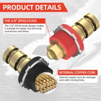 Remote Battery Terminals 3/8 Stud Battery Jump Post with Cover 250A Battery Charging Post Kit Marine Battery Charger Jumper Post