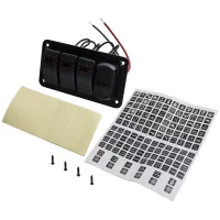 4-Gang Toggle Rocker Switch Panel w/ USB Red LED for Car Boat Marine RV Truck 4-Gang Toggle Rocker Switch Panel w/ USB Red LED for Car Boat Marine RV Truck