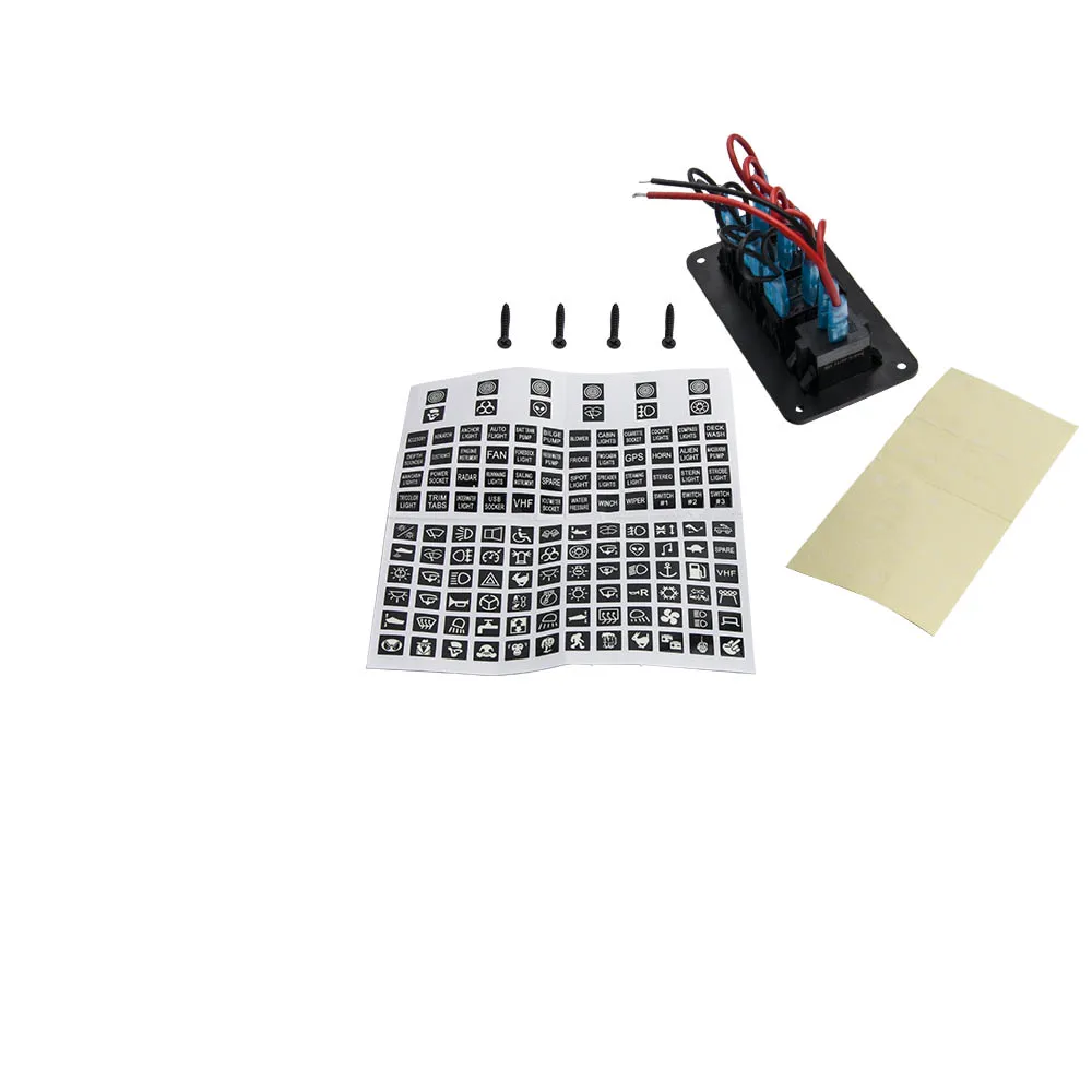 S95316b0cc94142ff99f85110fa1586c8j.webp 4-Gang Toggle Rocker Switch Panel w/ USB Red LED for Car Boat Marine RV Truck