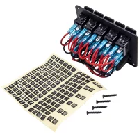 Universal 5-Gang Light On-Off Toggle Switch Panel 2 USB 12V for Car Boat Marine​