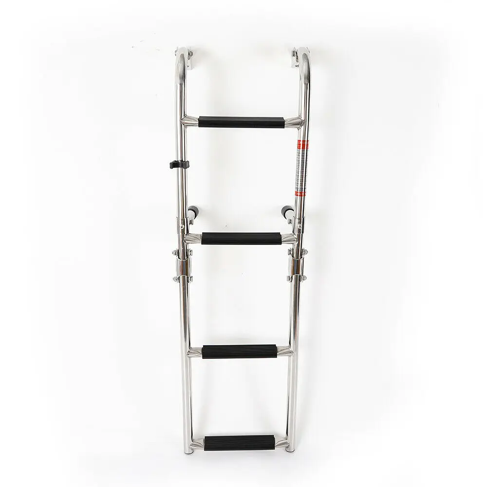 S231640056ff24922960676add4b587b1z.webp Folding Marine Deck Ladder Stainless Steel Telescoping and Portable Deck Ladder Large Load-Bearing 300 Pounds