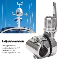 Marine VHF Antenna Mount 316 Stainless Steel Adjustable Ratchet Mount for 7/8 to 1in Rails