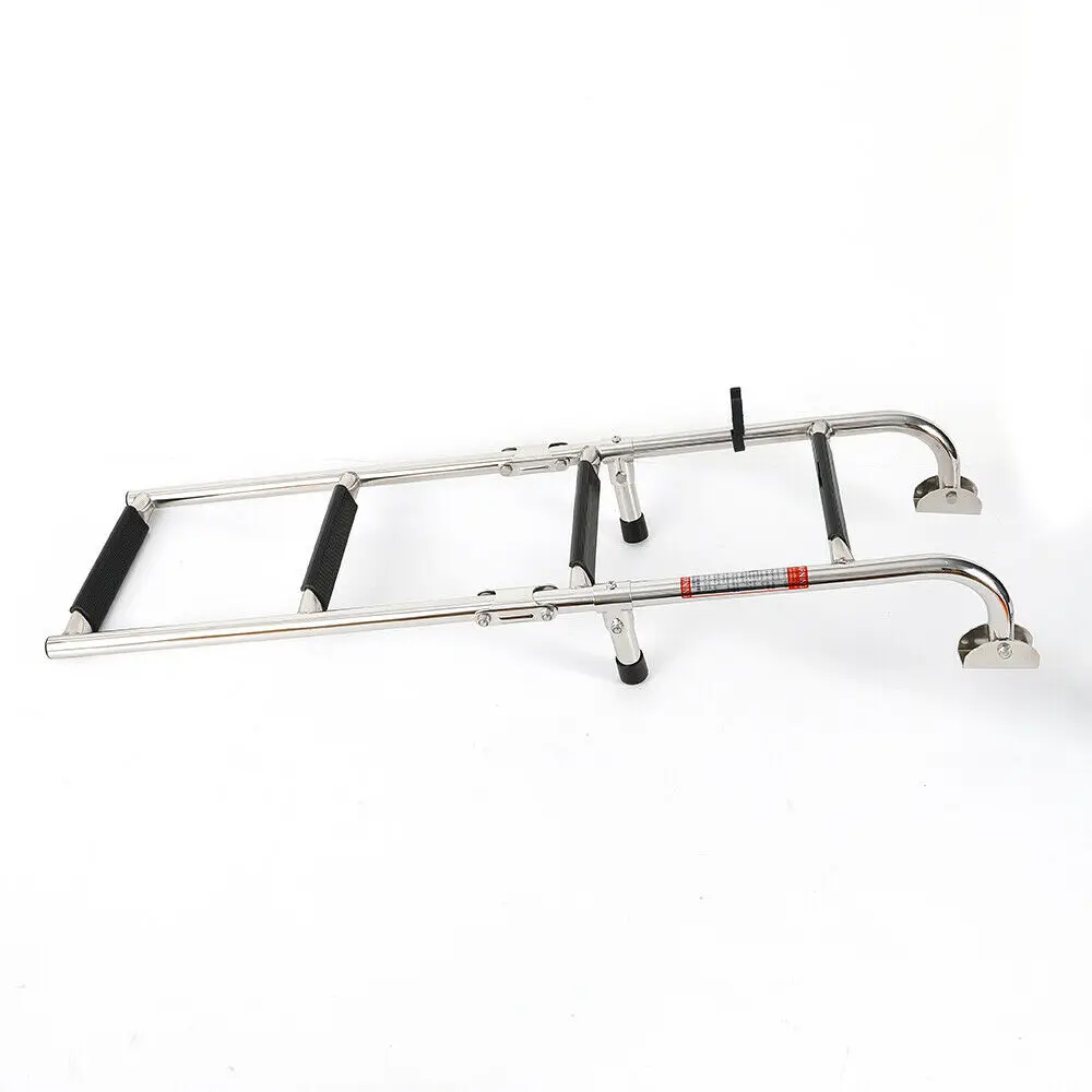 S9a2aeff51a0149c68daeae4dcf8de4f33.webp Folding Marine Deck Ladder Stainless Steel Telescoping and Portable Deck Ladder Large Load-Bearing 300 Pounds