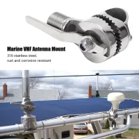 Marine VHF Antenna Mount 316 Stainless Steel Adjustable Ratchet Mount for 7/8 to 1in Rails