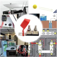 2 Way Fuse Holder 30A-500A Dual Terminal Fuse Block Two Stud Fuse Holder Marine Rated Compact Fuse Holder for Boats Car