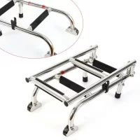Folding Marine Deck Ladder Stainless Steel Telescoping and Portable Deck Ladder Large Load-Bearing 300 Pounds Folding Marine Deck Ladder Stainless Steel Telescoping and Portable Deck Ladder Large Load-Bearing 300 Pounds