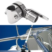 Marine VHF Antenna Mount 316 Stainless Steel Adjustable Ratchet Mount for 7/8 to 1in Rails
