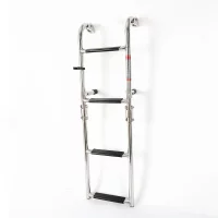 Folding Marine Deck Ladder Stainless Steel Telescoping and Portable Deck Ladder Large Load-Bearing 300 Pounds Folding Marine Deck Ladder Stainless Steel Telescoping and Portable Deck Ladder Large Load-Bearing 300 Pounds