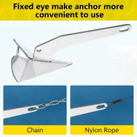 11lb/17lb/22 lbs Triangle Boat Anchor, 316 Stainless Steel Delta-Style Anchor, Heavy Duty Wing Style Triangular Anchor 11lb/17lb/22 lbs Triangle Boat Anchor, 316 Stainless Steel Delta-Style Anchor, Heavy Duty Wing Style Triangular Anchor