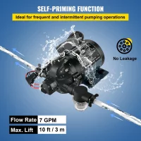SucceBuy Washdown Pump 12V RV Water Pump 7 GPM 60 PSI Max. 10FT Lift Self Priming for Marine Deck, Yacht, Caravan Motorhome Boat SucceBuy Washdown Pump 12V RV Water Pump 7 GPM 60 PSI Max. 10FT Lift Self Priming for Marine Deck, Yacht, Caravan Motorhome Boat